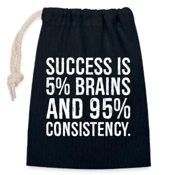 success is 5 percents and 95 percents consisten - Verschließbarer Geschenkbeutel aus Baumwolle (14x20cm) - Navy - Vorne