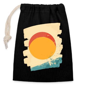 Sommer Sonne - Verschließbarer Geschenkbeutel aus Baumwolle (14x20cm) - Schwarz - Vorne