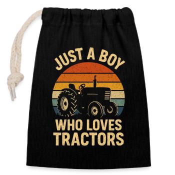 Tractor Tractor Farmer Farm Tractor Driver - Closable cotton gift bag (14x20cm) - black - Front