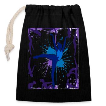 Gymnastics Gymnastics Acrobatics Artistic Gymnastics - Closable cotton gift bag (14x20cm) - black - Front