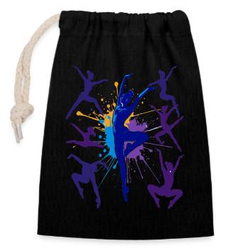 Gymnastics Gymnastics Acrobatics Artistic Gymnastics - Closable cotton gift bag (14x20cm) - black - Front