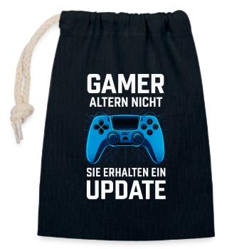 Gamer altern nicht - Verschließbarer Geschenkbeutel aus Baumwolle (14x20cm) - Navy - Vorne