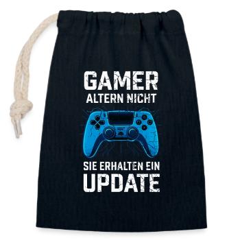 Gamer altern nicht - Verschließbarer Geschenkbeutel aus Baumwolle (14x20cm) - Navy - Vorne