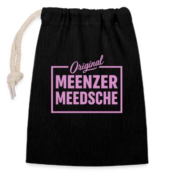 Meenzer Meedsche Rheinhessen Mainz - Closable cotton gift bag (14x20cm) - black - Front