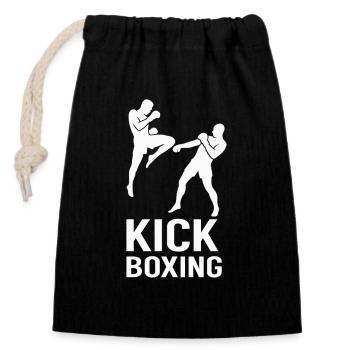 Kickboxing Fighters - Verschließbarer Geschenkbeutel aus Baumwolle (14x20cm) - Schwarz - Vorne
