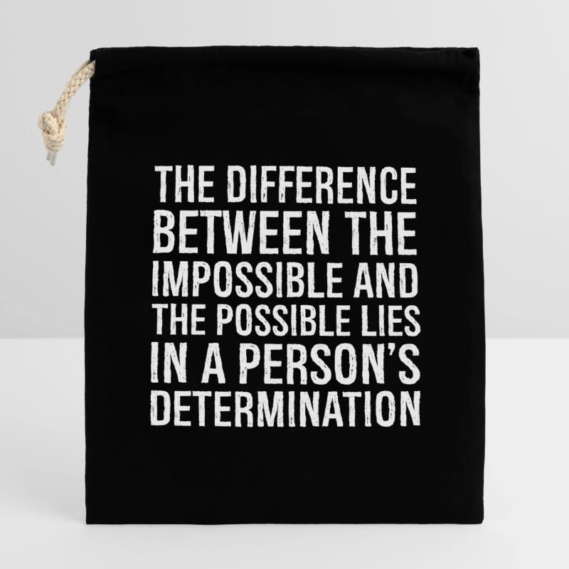 the difference between the impossible and the Closable cotton gift bag (14x20cm)
