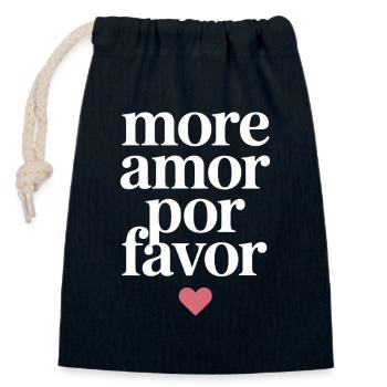 More Amor Por Favor Love Spanish Valentine's Day - Closable cotton gift bag (14x20cm) - navy - Front
