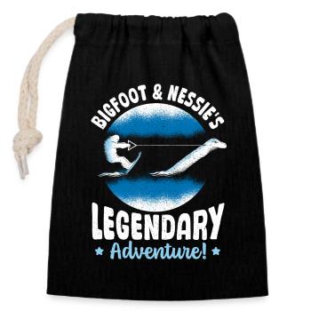 Bigfoot & Nessie's Bigfoot Monster of Loch Ness - Closable cotton gift bag (14x20cm) - black - Front