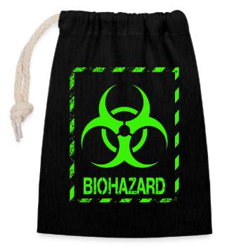 Biohazard Grunge Zombies Apocalypse Horror - Closable cotton gift bag (14x20cm) - black - Front