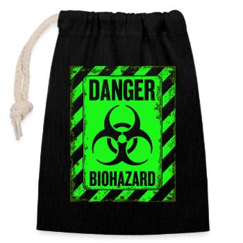 Danger Biohazard Grunge Zombies Apokalypse - Verschließbarer Geschenkbeutel aus Baumwolle (14x20cm) - Schwarz - Vorne
