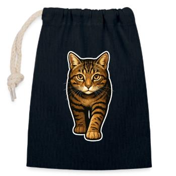 Realistische Katze – Für Katzenfreunde - Verschließbarer Geschenkbeutel aus Baumwolle (14x20cm) - Navy - Vorne