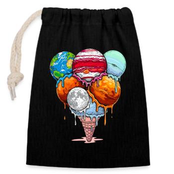 Planète Scoops Délice Cosmique - Sac cadeau en coton avec cordon (14 x 20 cm) - noir - Devant