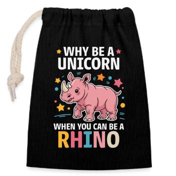 Rhino Disant Rhinos Drôle Rhino Cadeau - Sac cadeau en coton avec cordon (14 x 20 cm) - noir - Devant
