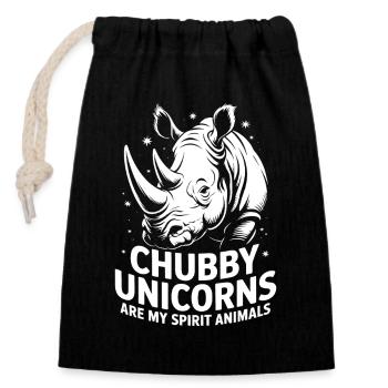 Rhino Disant Rhinos Drôle Rhino Cadeau - Sac cadeau en coton avec cordon (14 x 20 cm) - noir - Devant