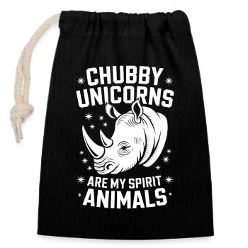 Rhino Disant Rhinos Drôle Rhino Cadeau - Sac cadeau en coton avec cordon (14 x 20 cm) - noir - Devant