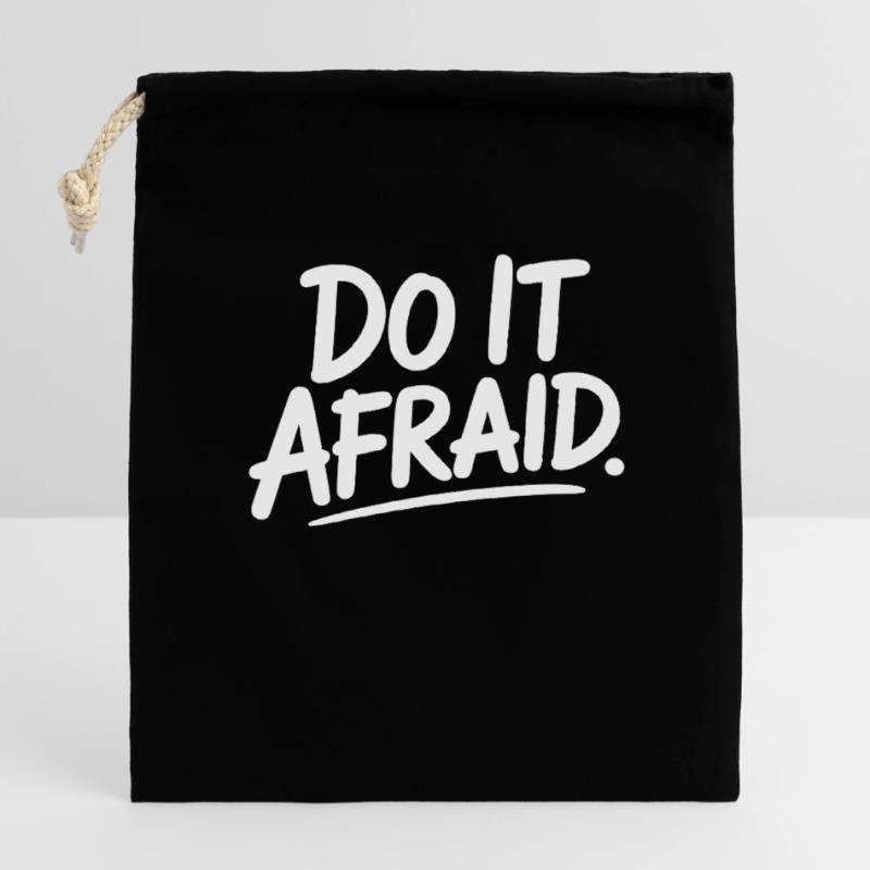 Do It Afraid Courage Development Motivation Closable cotton gift bag (14x20cm)
