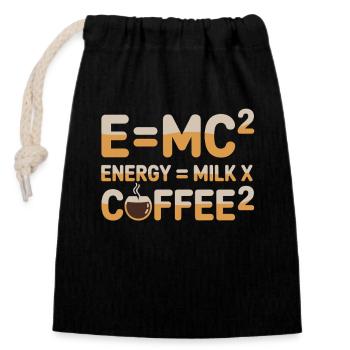 E=MC2 Physik Spruch Koffein Nerd Energie Kaffee - Verschließbarer Geschenkbeutel aus Baumwolle (14x20cm) - Schwarz - Vorne