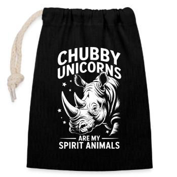 Rhino Disant Rhinos Drôle Rhino Cadeau - Sac cadeau en coton avec cordon (14 x 20 cm) - noir - Devant