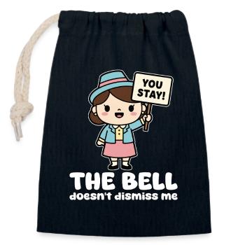 DIE GLOCKE LÄSST MICH NICHT AB - GESCHENK DES LEHRERS - Verschließbarer Geschenkbeutel aus Baumwolle (14x20cm) - Navy - Vorne