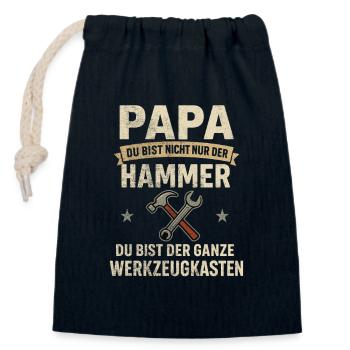 Dad – You are the whole toolbox - Closable cotton gift bag (14x20cm) - navy - Front