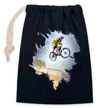 Surfez sur la chute - Sac cadeau en coton avec cordon (14 x 20 cm) - bleu marine - Devant