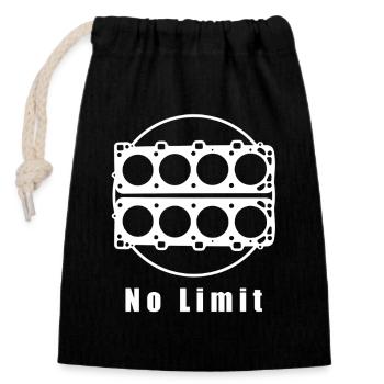 No Limit – 8 cylinder power - Closable cotton gift bag (14x20cm) - black - Front