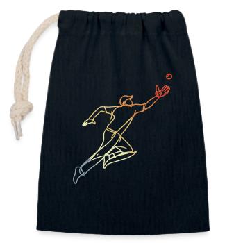 Croquis de cricket Look vintage - Sac cadeau en coton avec cordon (14 x 20 cm) - bleu marine - Devant