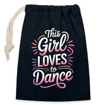 Danse Dire Fille Danse Drôle Dancing Cadeau - Sac cadeau en coton avec cordon (14 x 20 cm) - bleu marine - Devant