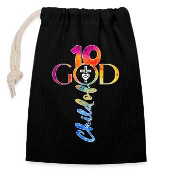 ÉGLISE CHRÉTIENS 10 ANS DE JÉSUS 10E ANNIVERSAIRE - Sac cadeau en coton avec cordon (14 x 20 cm) - noir - Devant