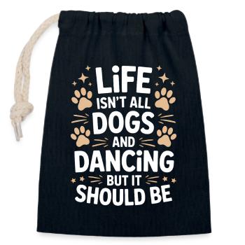 Danse Disant Chien Danse Drôle Dancing Cadeau - Sac cadeau en coton avec cordon (14 x 20 cm) - bleu marine - Devant