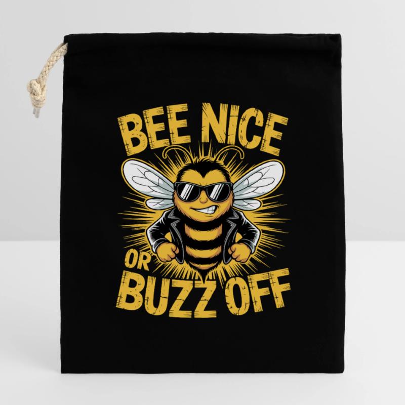 Bee Beekeeper Bee Nice Or Buzz Off Beekeeper Closable cotton gift bag (14x20cm)