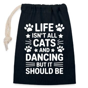 Tanzen Spruch Katzen Tanz Lustig Tanzen Geschenk - Verschließbarer Geschenkbeutel aus Baumwolle (14x20cm) - Navy - Vorne