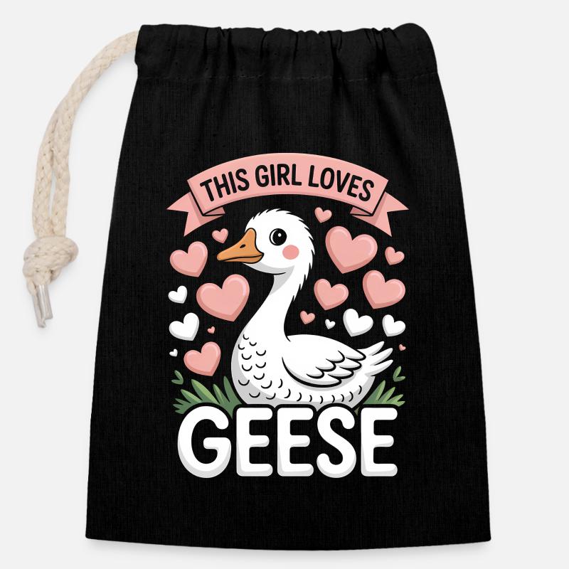 Gans Spruch Mädchen Gänse Lustiges Gans Geschenk - Verschließbarer Geschenkbeutel aus Baumwolle (14x20cm) - Schwarz