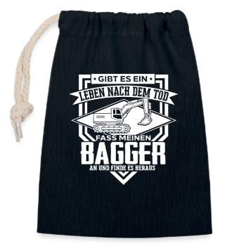 Baggerfahrer Sprüche Baugeräteführer Hochbau  - Verschließbarer Geschenkbeutel aus Baumwolle (14x20cm) - Navy - Vorne