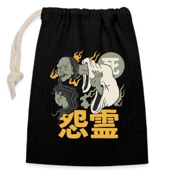 Japanese Demon - Closable cotton gift bag (14x20cm) - black - Front