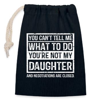 Bold Daughter Negotiation Quote - Closable cotton gift bag (14x20cm) - navy - Front