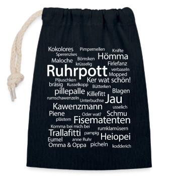 Ruhrpott Language Dortmund Bochum Hömma Ruhrdeutsch - Closable cotton gift bag (14x20cm) - navy - Front