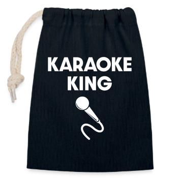 Karaoke King Microphone  - Closable cotton gift bag (14x20cm) - navy - Front