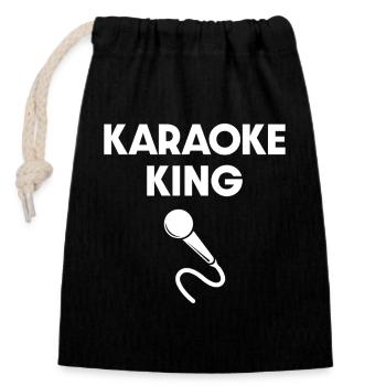 Karaoke King Mikrofon - Verschließbarer Geschenkbeutel aus Baumwolle (14x20cm) - Schwarz - Vorne