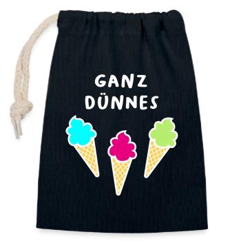 Ganz dünnes Eis coole Quotes Bürohumor Eiscreme - Verschließbarer Geschenkbeutel aus Baumwolle (14x20cm) - Navy - Vorne
