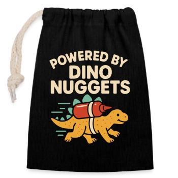 Dino Nuggets Nostalgie Drôle Snack Dinosaure - Sac cadeau en coton avec cordon (14 x 20 cm) - noir - Devant