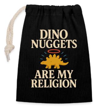 Dino Nuggets Nostalgie Drôle Snack Dinosaure - Sac cadeau en coton avec cordon (14 x 20 cm) - noir - Devant