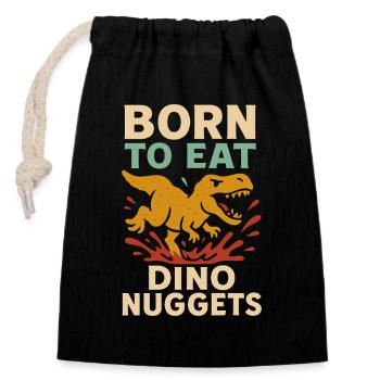 Dino Nuggets Nostalgie Drôle Snack Dinosaure - Sac cadeau en coton avec cordon (14 x 20 cm) - noir - Devant