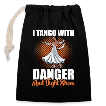 Chaussures de danse Tango École de danse de salon - Sac cadeau en coton avec cordon (14 x 20 cm) - noir - Devant