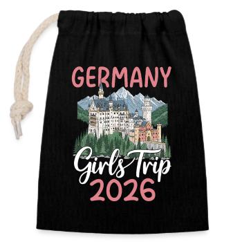 Germany Girls Trip 2026 Neuschwanstein Castle - Verschließbarer Geschenkbeutel aus Baumwolle (14x20cm) - Schwarz - Vorne