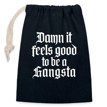 Damn It Feels Good To Be A Gangsta Lyric Style - Sac cadeau en coton avec cordon (14 x 20 cm) - bleu marine - Devant