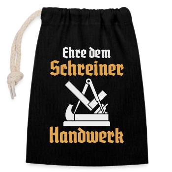 Schreiner Handwerk Zunftzeichen Zunft - Verschließbarer Geschenkbeutel aus Baumwolle (14x20cm) - Schwarz - Vorne