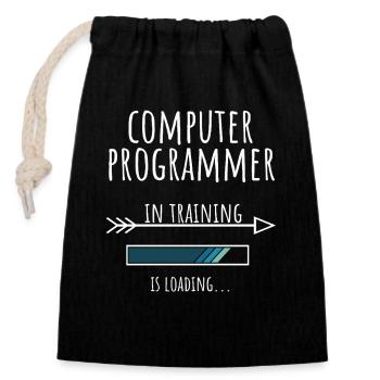 Cadeau Profession Formation Programmeur informatique - Sac cadeau en coton avec cordon (14 x 20 cm) - noir - Devant