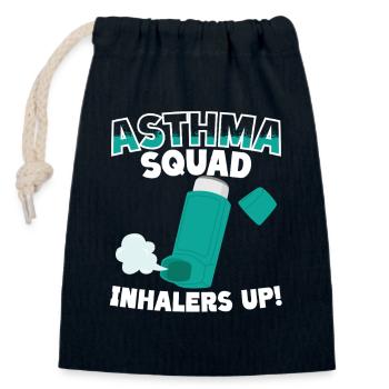 Inhalateurs de l’escouade de l’asthme jusqu’aux asthmatiques - Sac cadeau en coton avec cordon (14 x 20 cm) - bleu marine - Devant