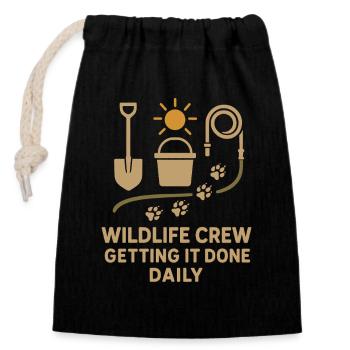 Gardien de zoo Éducateur de zoo Employé de zoo - Sac cadeau en coton avec cordon (14 x 20 cm) - noir - Devant